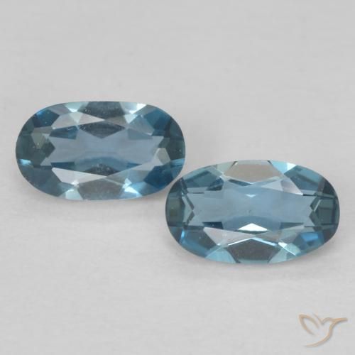 0.57ctw Natürlicher London Blau Topas, Oval, VVS-VS