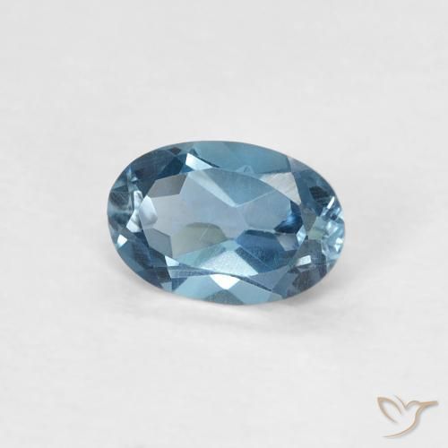 9,17 ctw natürlicher London Blau Topas, Oval, VVS-VS