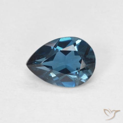 0.79ct Natürlicher London Blau Topas, Birnenform, VVS-VS