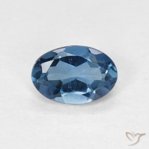 0.62ct Natürlicher London Blau Topas, Oval, VVS-VS
