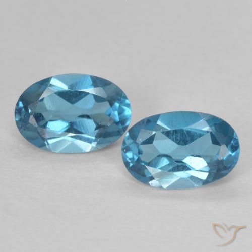1.05ctw Natürlicher London Blau Topas, Oval, VVS-VS