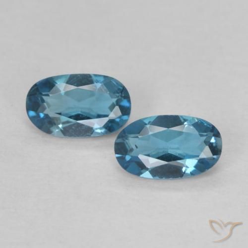0.57ctw Natürlicher London Blau Topas, Oval, VVS-VS