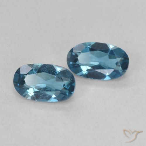 0.57 ct natürliche London Blau Topas-Edelsteine, Oval, VVS-VS