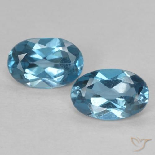 0.98ctw Natürlicher London Blau Topas, Oval, VVS-VS