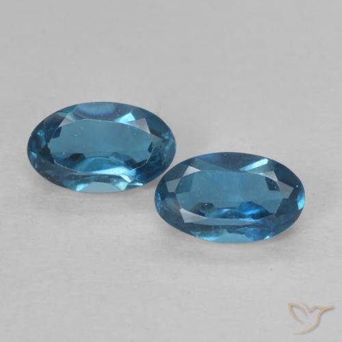 0.72ctw Natürlicher London Blau Topas, Oval, VVS