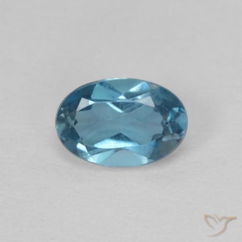 0.67ct Natürlicher London Blau Topas, Oval, VVS