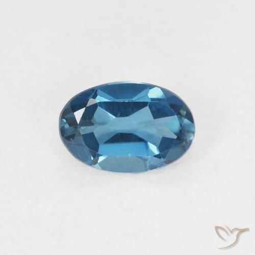 0.59ct Natürlicher London Blau Topas, Oval, VVS