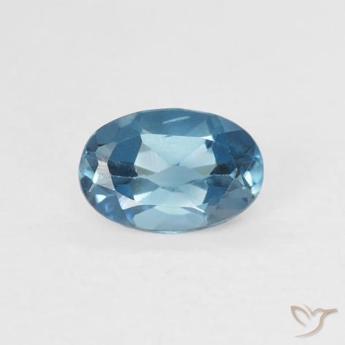 0.64ct Natürlicher London Blau Topas, Oval, VS