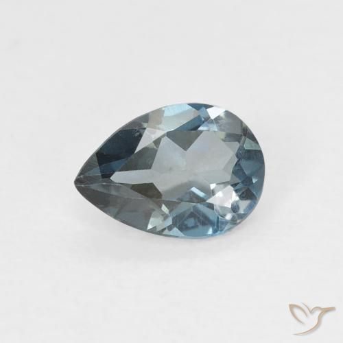 0.64ct Natürlicher London Blau Topas, Birnenform, VVS