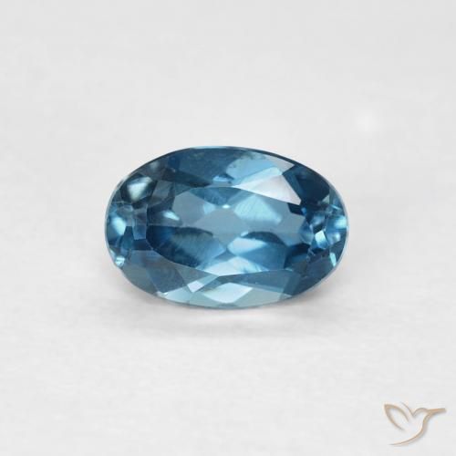 0.57ct Natürlicher London Blau Topas, Oval, VVS, Photo A