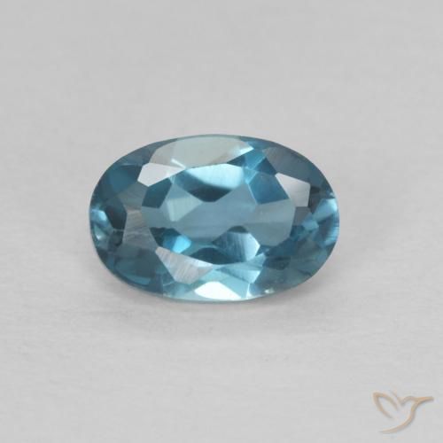 0.63ct Natürlicher London Blau Topas, Oval, VVS