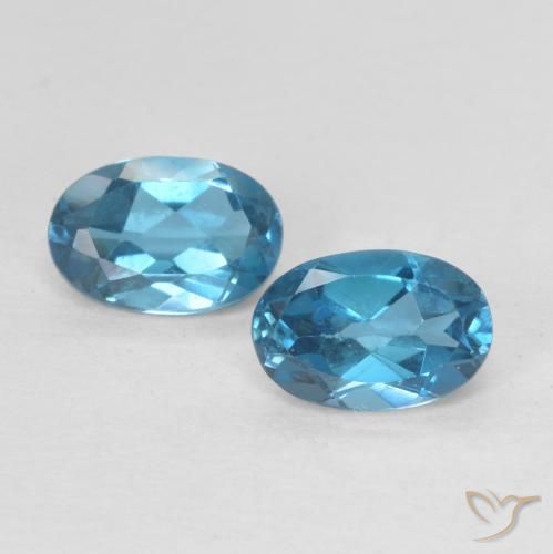 1.17ctw Natürlicher London Blau Topas, Oval, VS