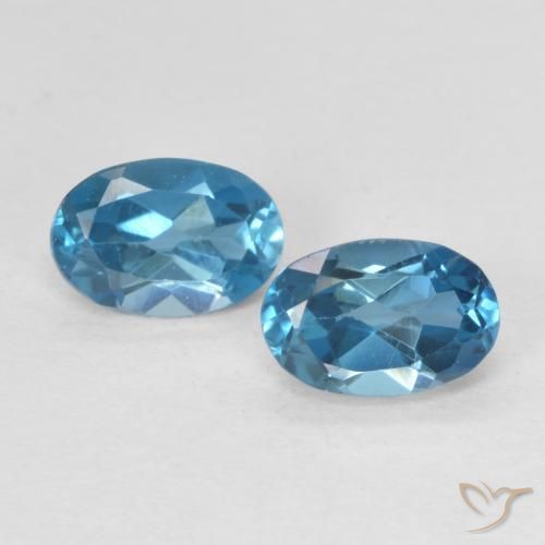 1.20ctw Natürlicher London Blau Topas, Oval, VS