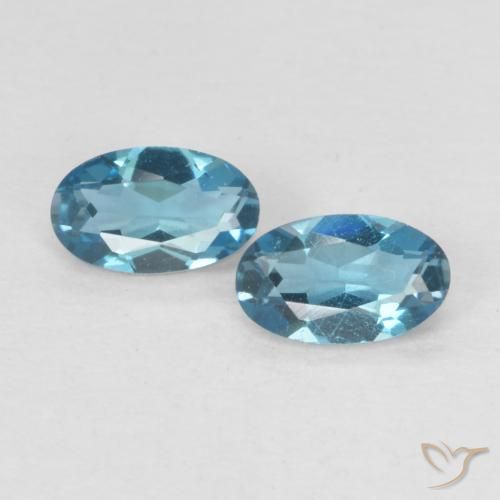 0.57ctw Natürlicher London Blau Topas, Oval, VVS-VS