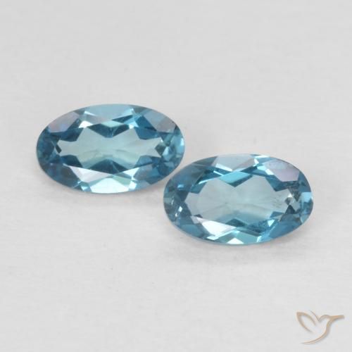 0.53ctw Natürlicher London Blau Topas, Oval, VVS-VS