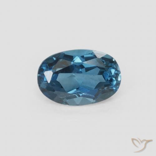0.61ct Natürlicher London Blau Topas, Oval, VVS-VS