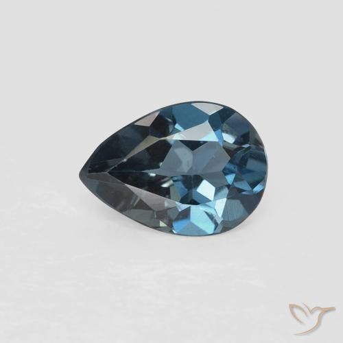 0.71ct Natürlicher London Blau Topas, Birnenform, VVS-VS