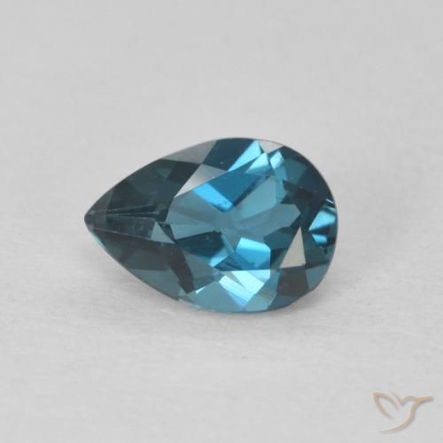 0.78ct Natürlicher London Blau Topas, Birnenform, VVS-VS