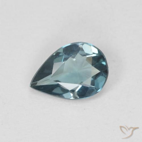 0.53ct Natürlicher London Blau Topas, Birnenform, VVS-VS