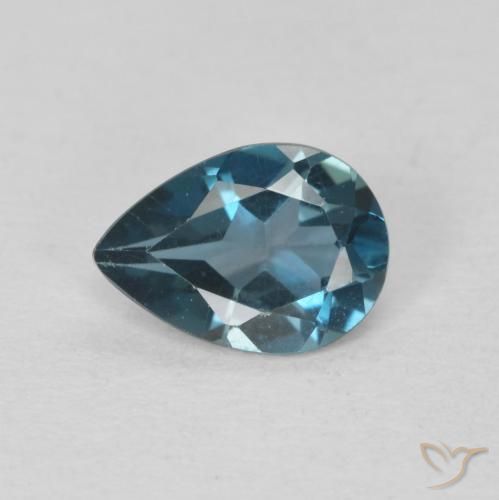 0.69ct Natürlicher London Blau Topas, Birnenform, VVS-VS