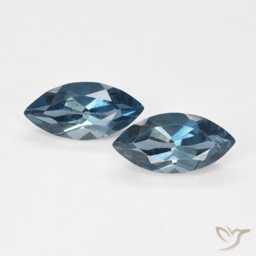 0.98ctw Natürlicher London Blau Topas, Marquise, VS