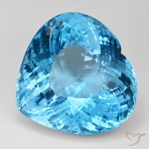 126.78ct Natürlicher Swiss Blue Topas, Herz, IF