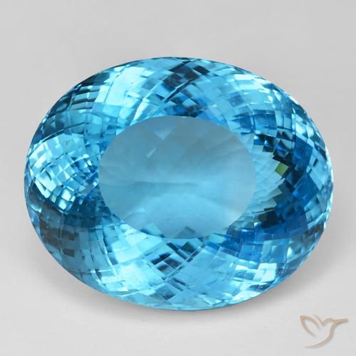 137.38ct Natürlicher Swiss Blue Topas, Oval, IF