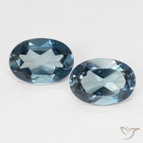 1.90ctw Natürlicher London Blau Topas, Oval, VVS-VS