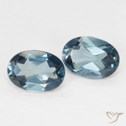 1.90 ct natürliche London Blau Topas-Edelsteine, Oval, VVS-VS