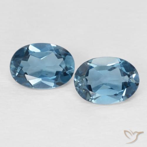 1.79ctw Natürlicher London Blau Topas, Oval, VVS-VS