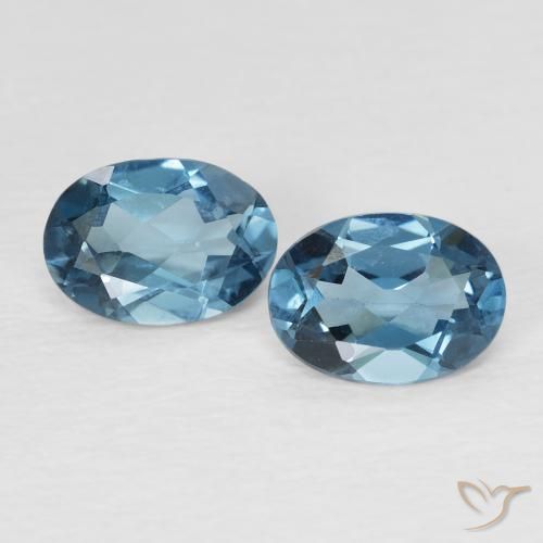 1.77ctw Natürlicher London Blau Topas, Oval, VVS-VS