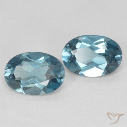 1.83ctw Natürlicher London Blau Topas, Oval, VS