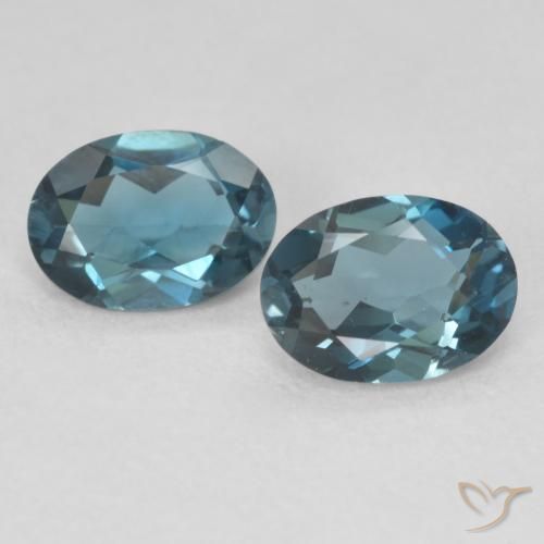 1.86ctw Natürlicher London Blau Topas, Oval, VS