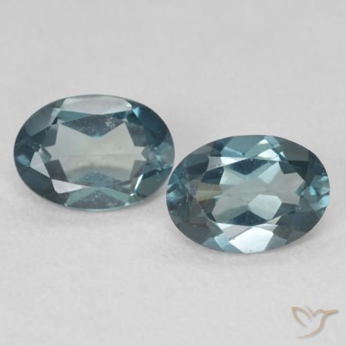 1.85ctw Natürlicher London Blau Topas, Oval, VS