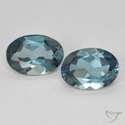 1.85ctw Natürlicher London Blau Topas, Oval, VS