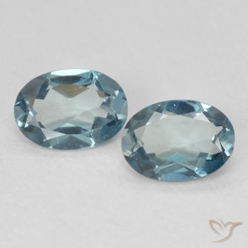 1.67ctw Natürlicher London Blau Topas, Oval, VS