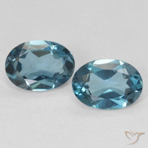 2.00ctw Natürlicher London Blau Topas, Oval, VS