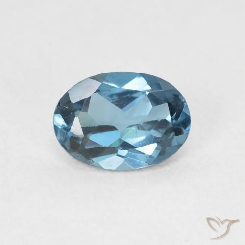 1.06ct Natürlicher London Blau Topas, Oval, VVS-VS