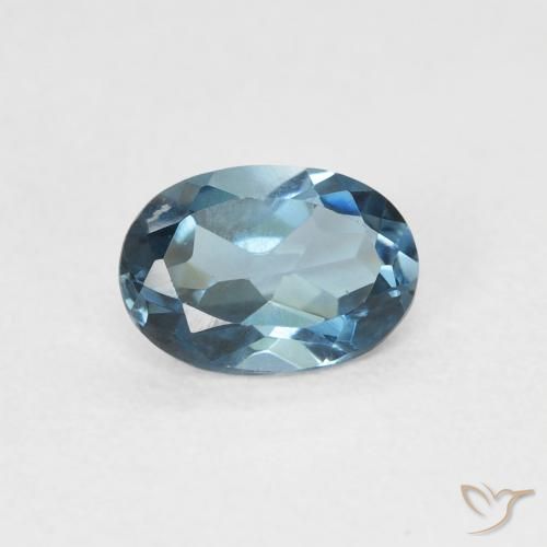 0.93ct Natürlicher London Blau Topas, Oval, VVS-VS