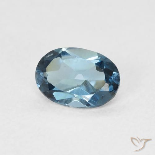 9,17 ctw natürlicher London Blau Topas, Oval, VVS-VS