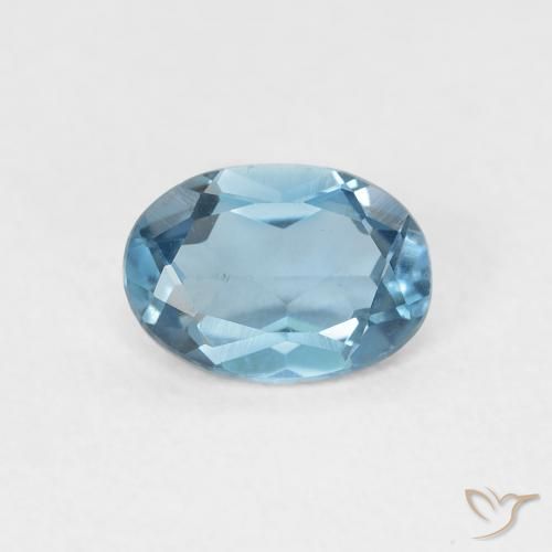 0.89ct Natürlicher London Blau Topas, Oval, VVS-VS