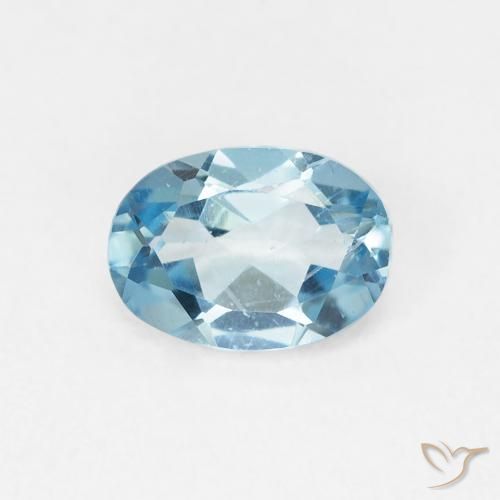 0.92ct Natürlicher Swiss Blue Topas, Oval, VVS