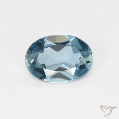 0.78ct Natürlicher London Blau Topas, Oval, VVS