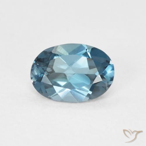 0.91ct Natürlicher London Blau Topas, Oval, VVS