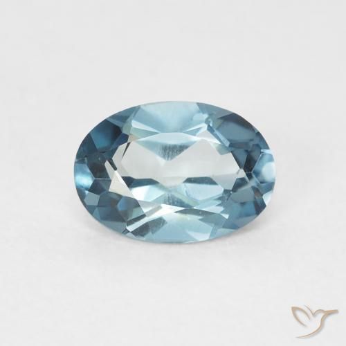 0.97ct Natürlicher London Blau Topas, Oval, VVS
