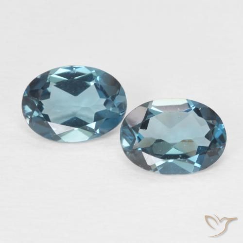 1.73ctw Natürlicher London Blau Topas, Oval, VVS-VS