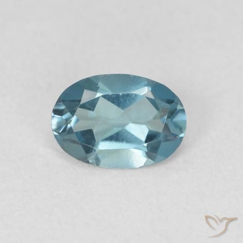 0.91ct Natürlicher London Blau Topas, Oval, VVS