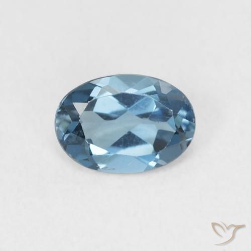 0.97ct Natürlicher London Blau Topas, Oval, VVS-VS