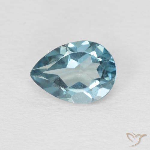0.89ct Natürlicher London Blau Topas, Birnenform, VS, Photo A