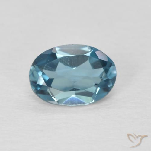 0.90ct Natürlicher London Blau Topas, Oval, VVS